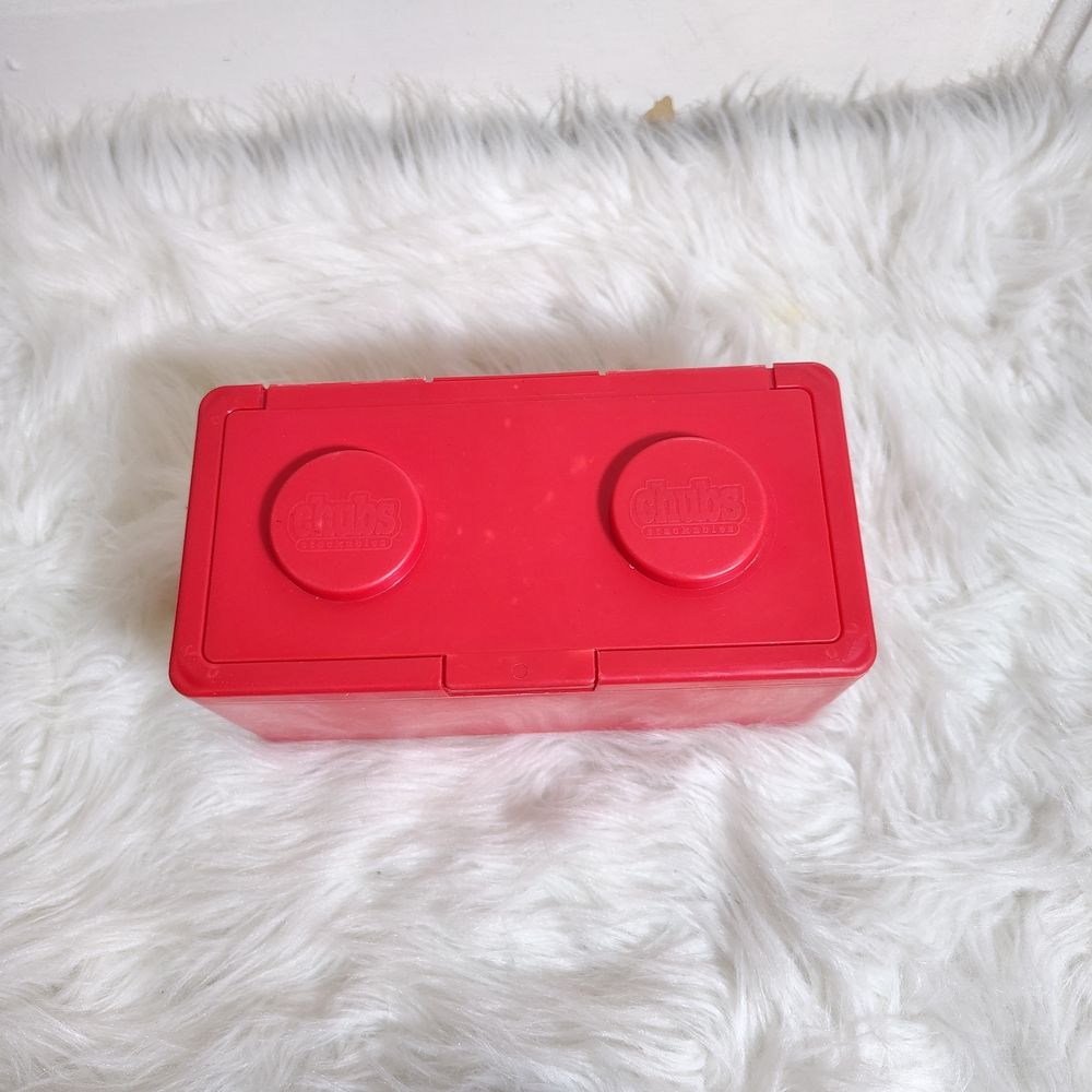 VTG 90s Red Block/Lego Wipe Container Chubs Stackables